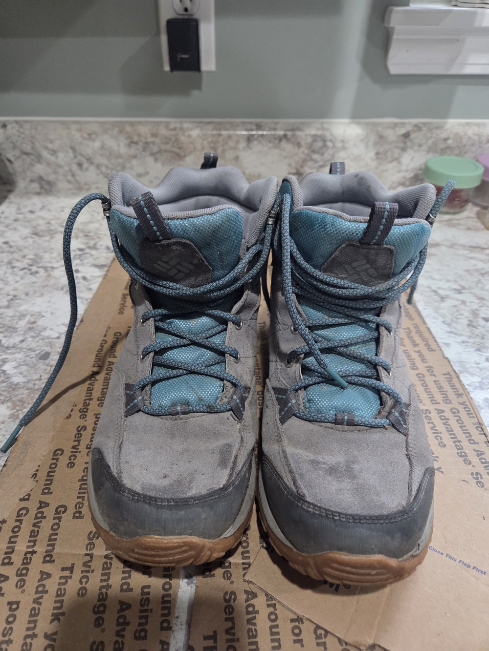 Teal and Gray Hiking Boots Columbia Mount Carmel  Hiking Boots Size US 9
